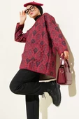 Retro Desen Kapitone Ceket Bordo thumbnail 1