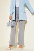 Çımalı Bel Düğmeli Pantolon Gri thumbnail 1