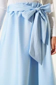 Kendinden Kuşaklı Kloş Etek Bebe Mavi thumbnail 4