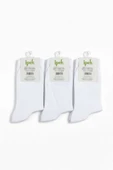 Kadın 3lü Bambu Soket Çorap Beyaz thumbnail 2