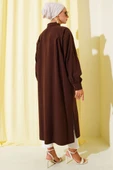 Gizli Düğmeli Tensel Tunik Acı Kahve thumbnail 3