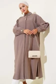 Gizli Düğmeli Tensel Tunik Vizon thumbnail 1