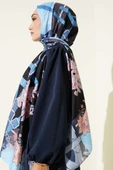 Kemer Desenli Soft Şal Siyah Mavi thumbnail 3