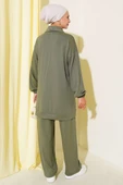 Loyşa Taş Süslemeli Fermuarlı İkili Takım Çağla Yeşili thumbnail 3