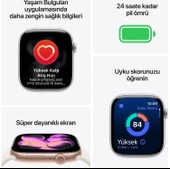 Apple Watch Seri 11  46 mm Gümüş rengi Alüminyum kasa ve Sis moru Spor kordon - S/m thumbnail 4