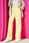 Loyşa Yan Şeritli Bel Lastikli Pantolon Sarı thumbnail 1