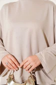 Loyşa Mini Yıldız Taşlı Bluz Bej thumbnail 4