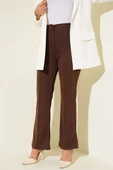 Çımalı Bel Düğmeli Pantolon Kahve thumbnail 2