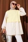 Bilekleri Tünelli Garnili Tunik Sarı thumbnail 1
