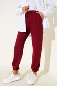 Bel Ve Bilek Lastikli Jogger Pantolon Bordo thumbnail 1