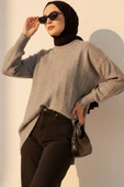 Damla Desen Yumoş Triko Kazak Gri thumbnail 1