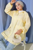 Çift Cepli Kapüşonlu Kap Sarı thumbnail 1