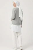 Gömlek Yakalı Granili Tunik Gri thumbnail 3