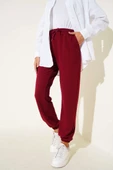Bel Ve Bilek Lastikli Jogger Pantolon Bordo thumbnail 2