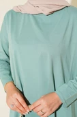 Yan Yırtmaçlı Basic Tunik Çağla Yeşili thumbnail 4
