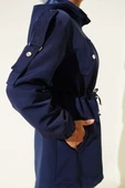 Bel Tünelli Kapüşonlu Trençkot Lacivert thumbnail 4