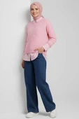 Salaş Yumoş Triko Kazak Pembe thumbnail 2