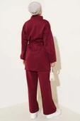 Bel Tünelli Boncuklu Scuba İkili Takım Bordo thumbnail 3