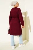Loyşa İp Kuşaklı Uzun Tunik Bordo thumbnail 3