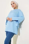 Loyşa Bilek İp Bağlamalı Tunik Mavi thumbnail 1