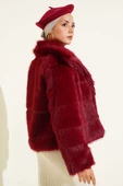Astarlı Kürk Mont Bordo - 3