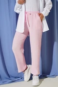 Beli Lastikli Gofre Pantolon Pembe thumbnail 2