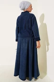 Yarım Fermuarlı Etekli Kot İkili Takım Koyu Mavi thumbnail 3