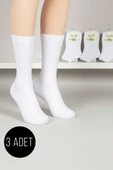 Kadın 3lü Bambu Soket Çorap Beyaz thumbnail 1