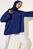 Loyşa Düşük Omuz Basic Tunik Lacivert thumbnail 1