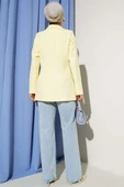 Cep Kapaklı Tek Düğmeli Blazer Ceket Sarı thumbnail 3