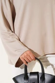 Loyşa Düşük Omuz Basic Tunik Bej thumbnail 4
