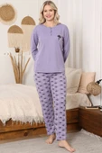 Desen Fitilli Pijama Takımı Lila thumbnail 1