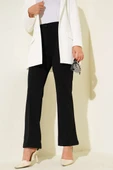 Çımalı Bel Düğmeli Pantolon Siyah thumbnail 1
