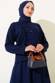 Loyşa Brit Düğmeli Etekli İkili Takım Lacivert thumbnail 2