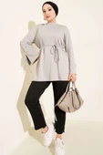 Loyşa Bilek İp Bağlamalı Tunik Gri thumbnail 2