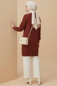 Kabartma Desen Yumoş Triko Tunik Bordo thumbnail 3