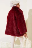 Düğmesiz Astarlı Kürk Bordo thumbnail 3
