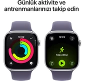 Apple Watch Seri 11 Gps, 46 mm Gümüş rengi Alüminyum kasa ve Sis moru Spor kordon - M/l thumbnail 5