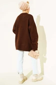 Basic Oversize Triko Tunik Kahve thumbnail 3
