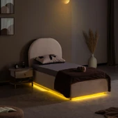 Karyola, Blesk Alya Ledli Bazalı Karyola, Komodin thumbnail 3