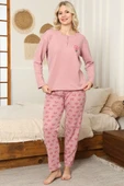 Çiçekli Fitilli Pijama Takımı Pudra thumbnail 2
