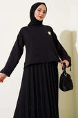 Piliseli Bilek İpli Dabıl Etekli Takım Siyah thumbnail 2
