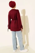 Loyşa Bilek İp Bağlamalı Tunik Bordo thumbnail 3