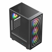 PowerBoost PB-A5065B 650W 80+ Bronz USB 3.2 ARGB eATX Mid Tower Siyah Kasa thumbnail 2