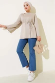 İspanyol Kol Bağcıklı Tunik Bej thumbnail 2