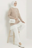 Armalı Alt Eteği Piliseli Tunik Bej thumbnail 2