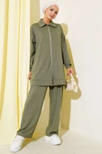 Loyşa Taş Süslemeli Fermuarlı İkili Takım Çağla Yeşili thumbnail 1