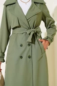 Bilek Kemerli Kuşaklı Trençkot Haki thumbnail 4