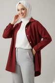 Metal Çıtçıtlı Ceket Bordo thumbnail 2