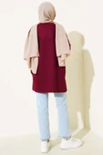 Kalp Detaylı Basic Tunik Bordo thumbnail 3